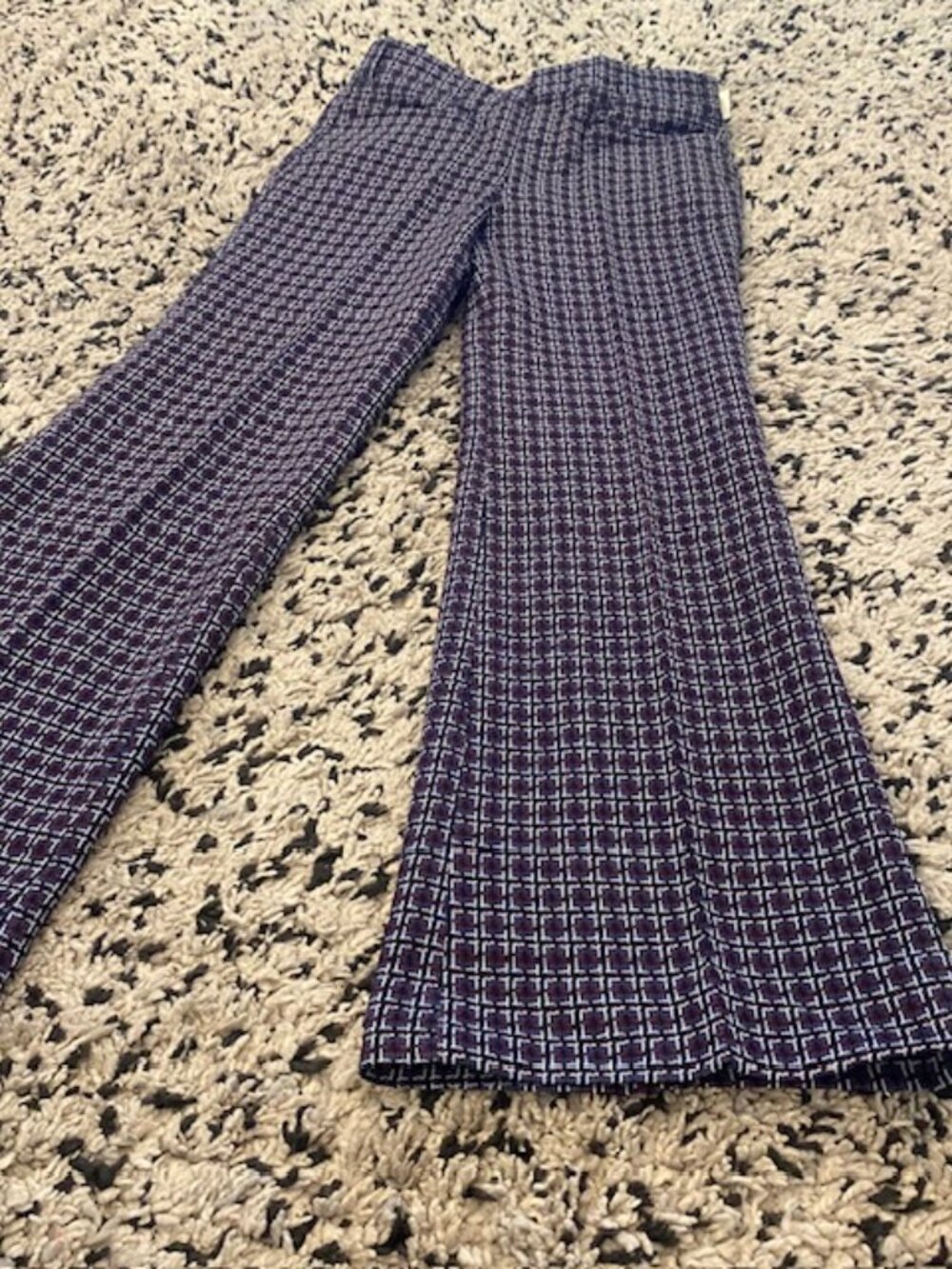 Vintage 1970's Trouser Pants Flares New with Tags Dead Stock Small Gemini Check